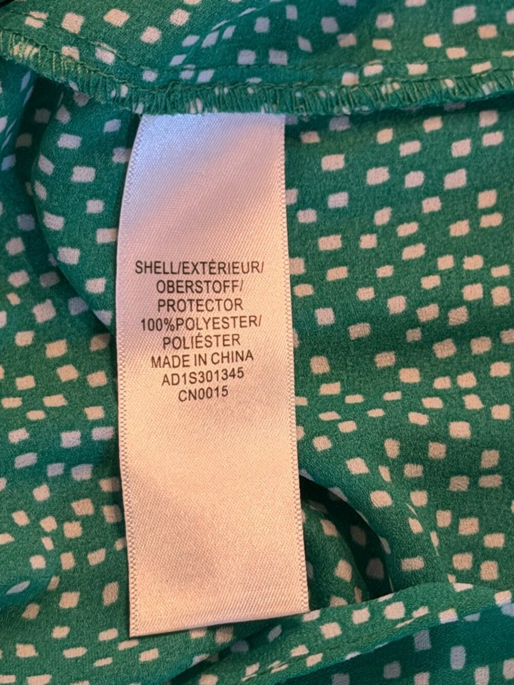Adrianna Papell Green White Speckled Ruffle Sleeve Blouse Size M - Picture 7 of 7